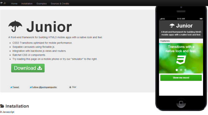 Junior A front end framework